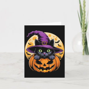 Katze Halloween Kürbis Schwarze Katze Gruselig Unh Karte