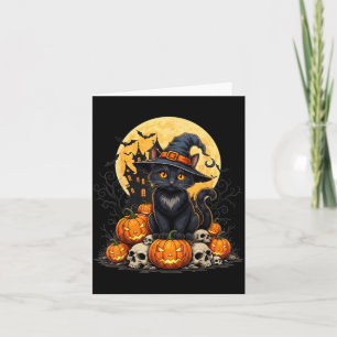 Katze Halloween Kürbis Schwarze Katze Schwarz Karte