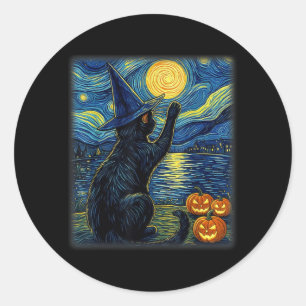 Katze Halloween Lustige Schwarze Katzen Liebhaber  Runder Aufkleber