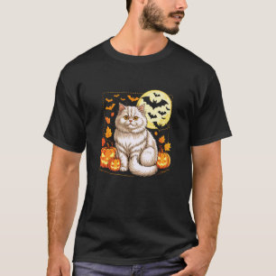 Katze Halloween Süße Perserkatze Kürbis Gruselige T-Shirt