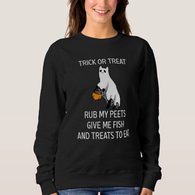 Katze Halloween Süßes oder Saures Reibe Meine Pfot Sweatshirt (Vorderseite)