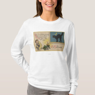 Katze Halloweens GreetingBlack T-Shirt