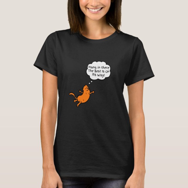 Katze halt dich fest T-Shirt (Vorderseite)