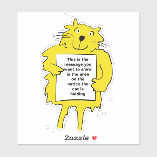 Katze hält ein Plakat Aufkleber (Blatt)