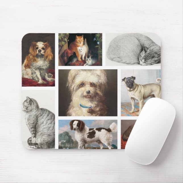 Katze Haustiere 8 Foto Portrait Collage Keepake Mousepad (Mit Mouse)