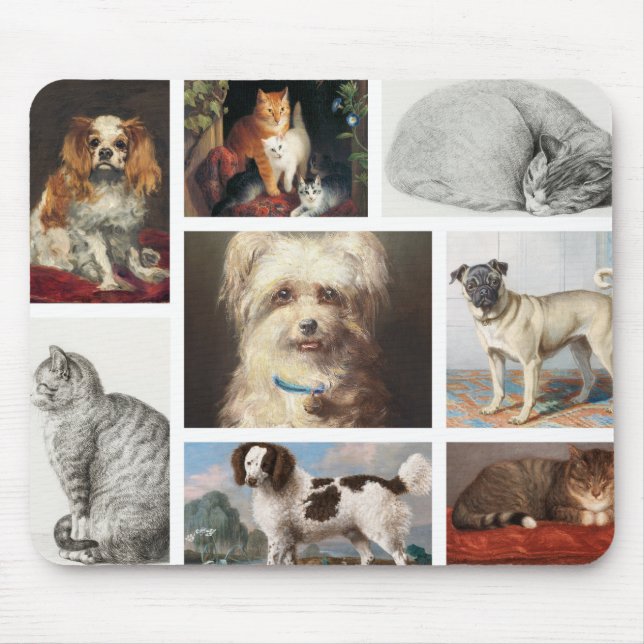Katze Haustiere 8 Foto Portrait Collage Keepake Mousepad (Vorne)