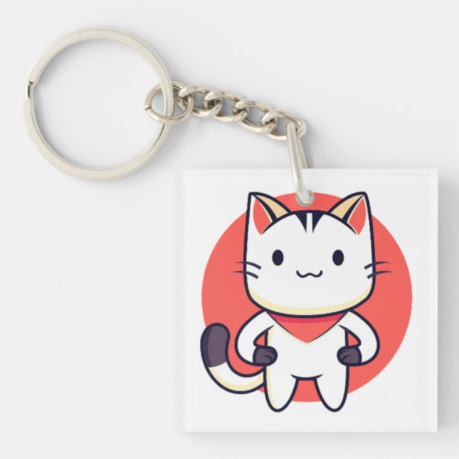 Katze, Heimtiere, Tier Schlüsselanhänger (Vorderseite)
