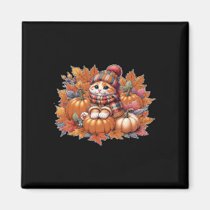 Katze-Herbstlaub-Hallo-Herbst-Katze-Kätzchen-Liebh Magnet