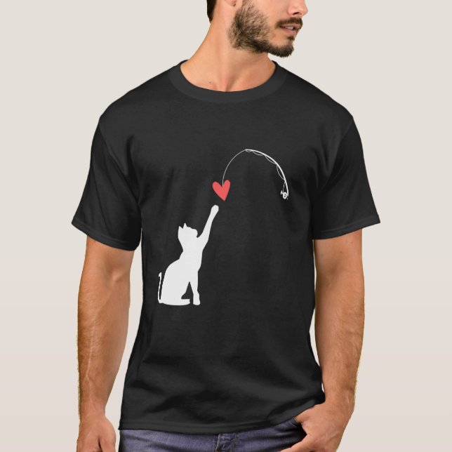 Katze Herz Valentine's Day Kitty Liebe Niedlicher  T-Shirt (Vorderseite)