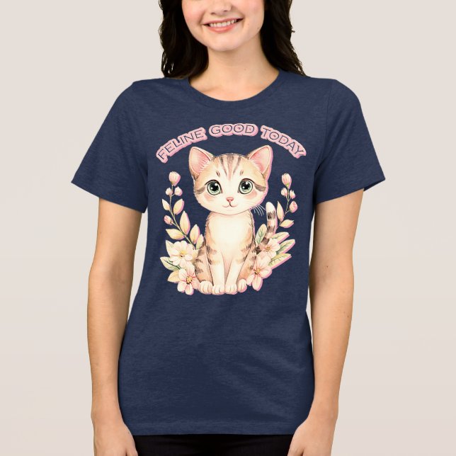 Katze heute gut drauf Tri-Blend shirt (Vorderseite)