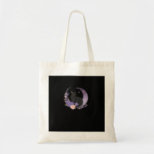 Katze Hexen Mond Blumen Pastell Goth Goblincore Tragetasche