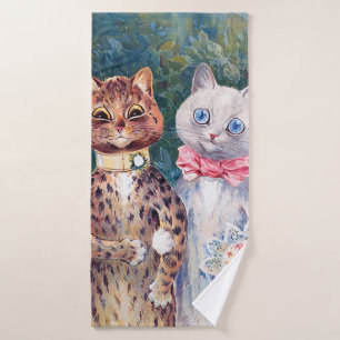 Katze Hochzeit, Ehe, Braut, Louis Wain Badehandtuch