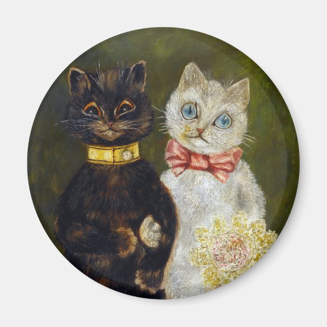 Katze Hochzeit, Ehe, Braut, Louis Wain Magnet (Vorne)