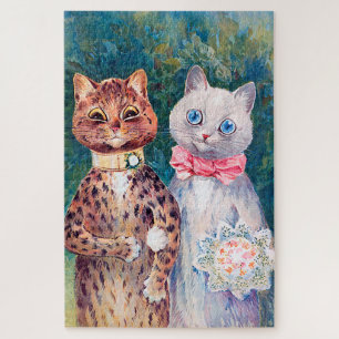 Katze Hochzeit, Ehe, Braut, Louis Wain Puzzle