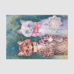 Katze Hochzeit, Ehe, Braut, Louis Wain Seidenpapier