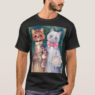 Katze Hochzeit, Ehe, Braut, Louis Wain T-Shirt