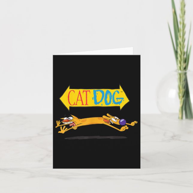 Katze Hund auf Couch Nickelodeon Karte (Vorderseite)