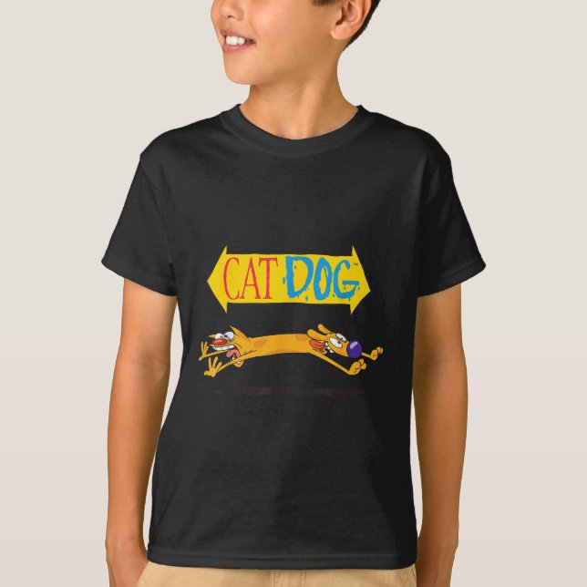 Katze Hund auf Couch Nickelodeon T-Shirt (Vorderseite)