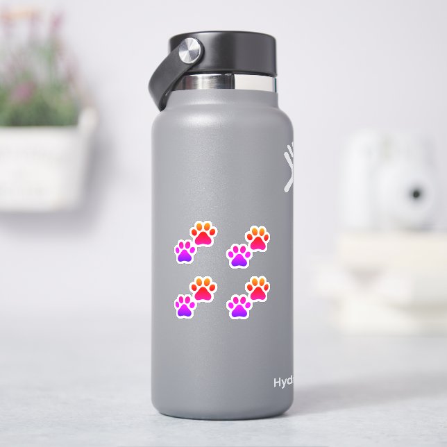Katze | Hund | Aufkleber für farbige Pfoten (HydroFlask)