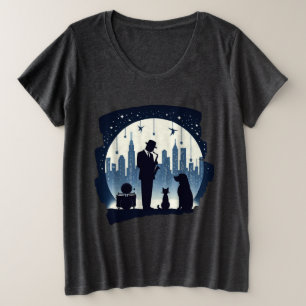 Katze, Hund, Jazz Große Größe T-Shirt