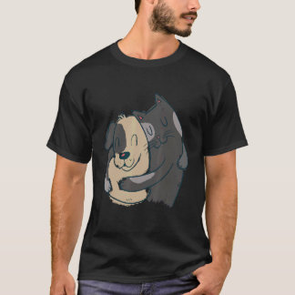 Katze Hund Umarmung Haustier   Laden Motiv Grafikd T-Shirt