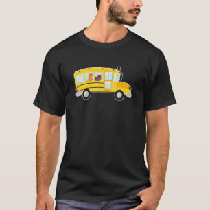 Katze Hund Und Ente In Einem Schulbusfahrer Tiere T-Shirt