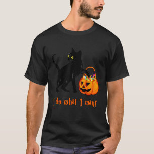 Katze I Tue Was Ich Will Halloween Süßigkeiten Kür T-Shirt