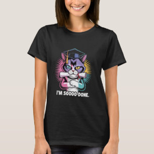 Katze Ich Bin Fertig Abschlussklasse 2025 Abitur T-Shirt