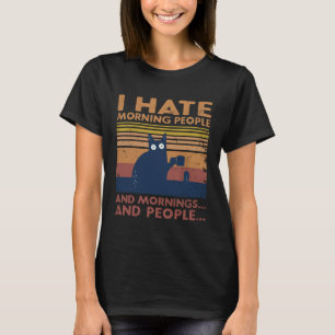 Katze Ich hasse Morgenmenschen und Morgen und Mens T-Shirt