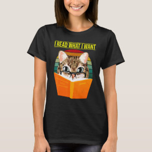 Katze Ich las verbotene Bücher Bücherwürmer Lesebu T-Shirt