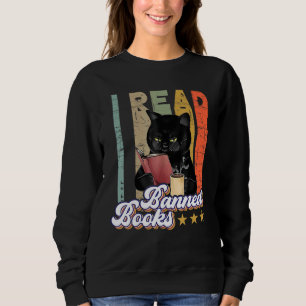 Katze Ich lese Banned Books Bookwürmer Lesen von B Sweatshirt