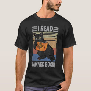 Katze Ich lese Banned Books Bookwürmer Lieben lese T-Shirt