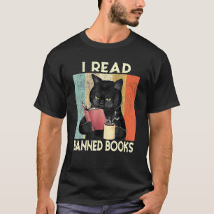 Katze Ich lese Banned Books Weekend Bookworms Lese T-Shirt