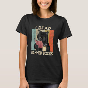 Katze Ich lese Bücher, die verboten sind Bücher, B T-Shirt