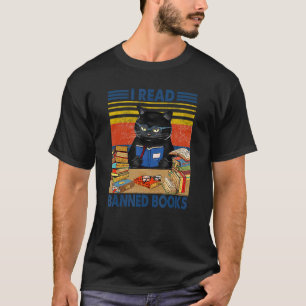 Katze Ich lese verbotene Bücher Bücherwürmer Leseb T-Shirt