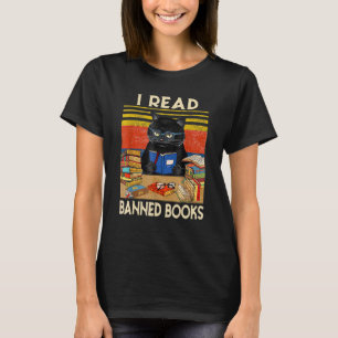 Katze Ich lese verbotene Bücher Bücherwürmer Leseb T-Shirt