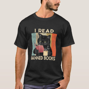 Katze Ich lese verbotene Bücher Bücherwürmer lesen T-Shirt
