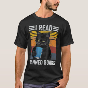 Katze Ich lese verbotene Bücher Bücherwürmer Leses T-Shirt