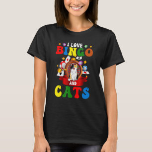 Katze Ich liebe Bingo und Katzen Glücksspiel-Bing T-Shirt