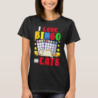 Katze  Ich liebe Bingo und Katzen Glücksspiel Bing T-Shirt