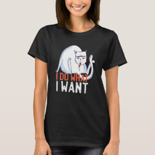 Katze ich mache was ich will Katze leckt T-Shirt