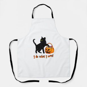 Katze Ich tue, was ich Halloween Candy Pumpkin Bag Schürze