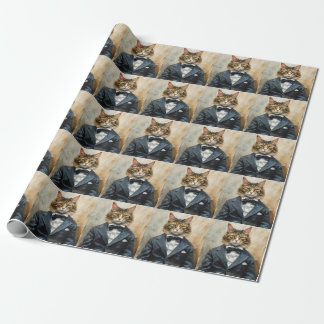 Katze im Anzug Geschenkpapier