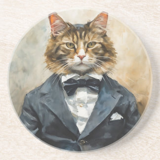 Katze im Anzug Getränkeuntersetzer