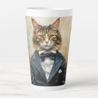 Katze im Anzug Milchtasse