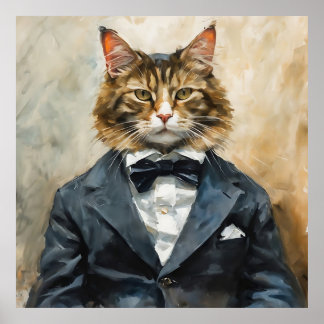 Katze im Anzug Poster