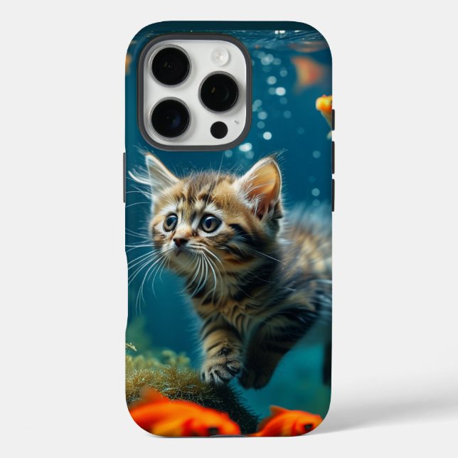 Katze im Aquarium iPhone 16 pro Fall Case-Mate iPhone Hülle (Rückseite)