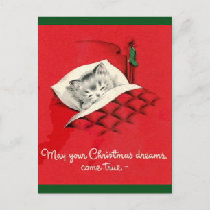 Katze im Bett an Weihnachten