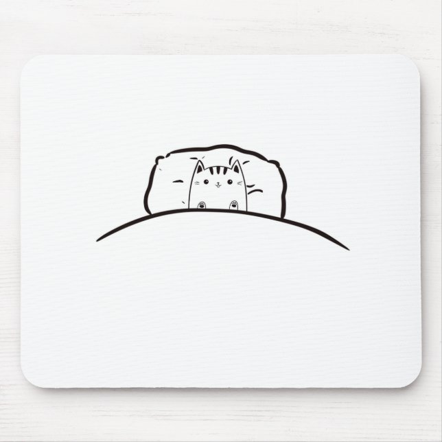 Katze im Bettmaus, niedliche Katze im Bett Mousepad (Vorne)