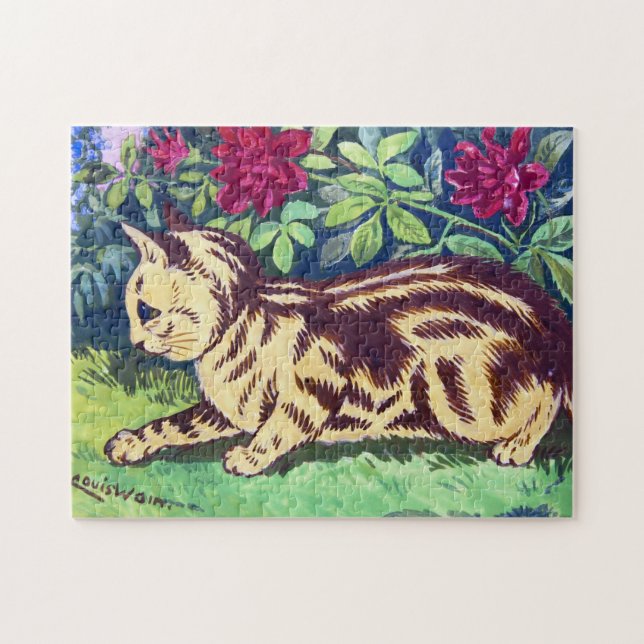 Katze im Blumengarten, Louis Wain Puzzle (Horizontal)
